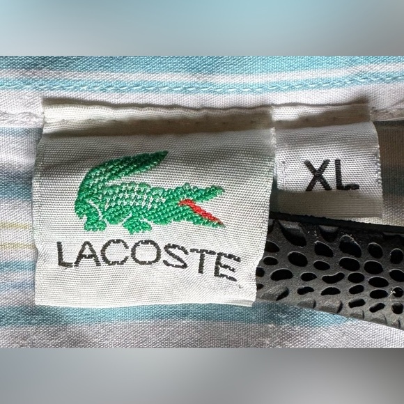 Lacoste Blue and White Striped Shirt Size XL - Picture 4 of 5